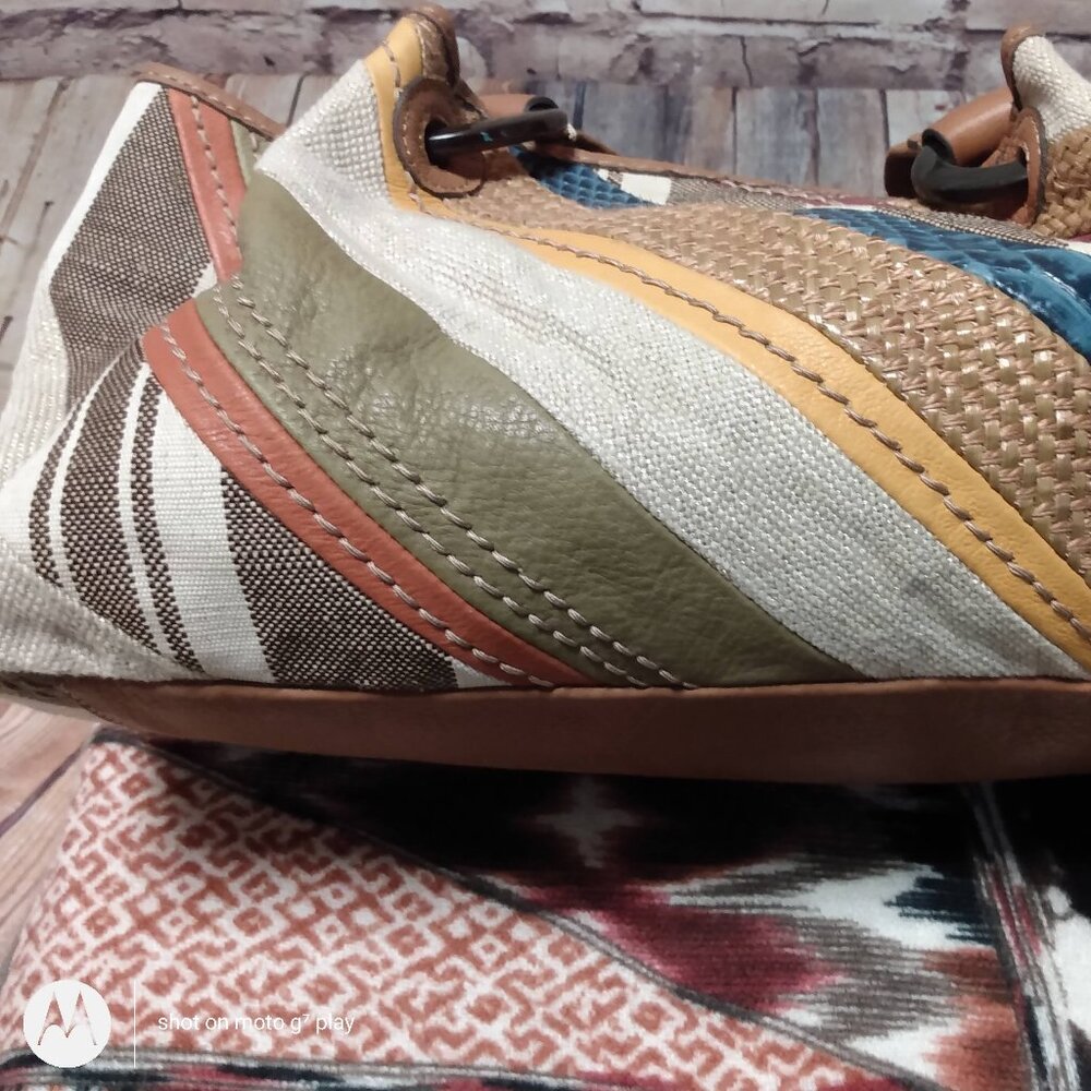 Fossil Multicolor Leather/Canvas/Straw Handbag - Picture 3 of 12